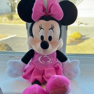 Disney Minnie Mouse Pink and Black Stuffed Animal